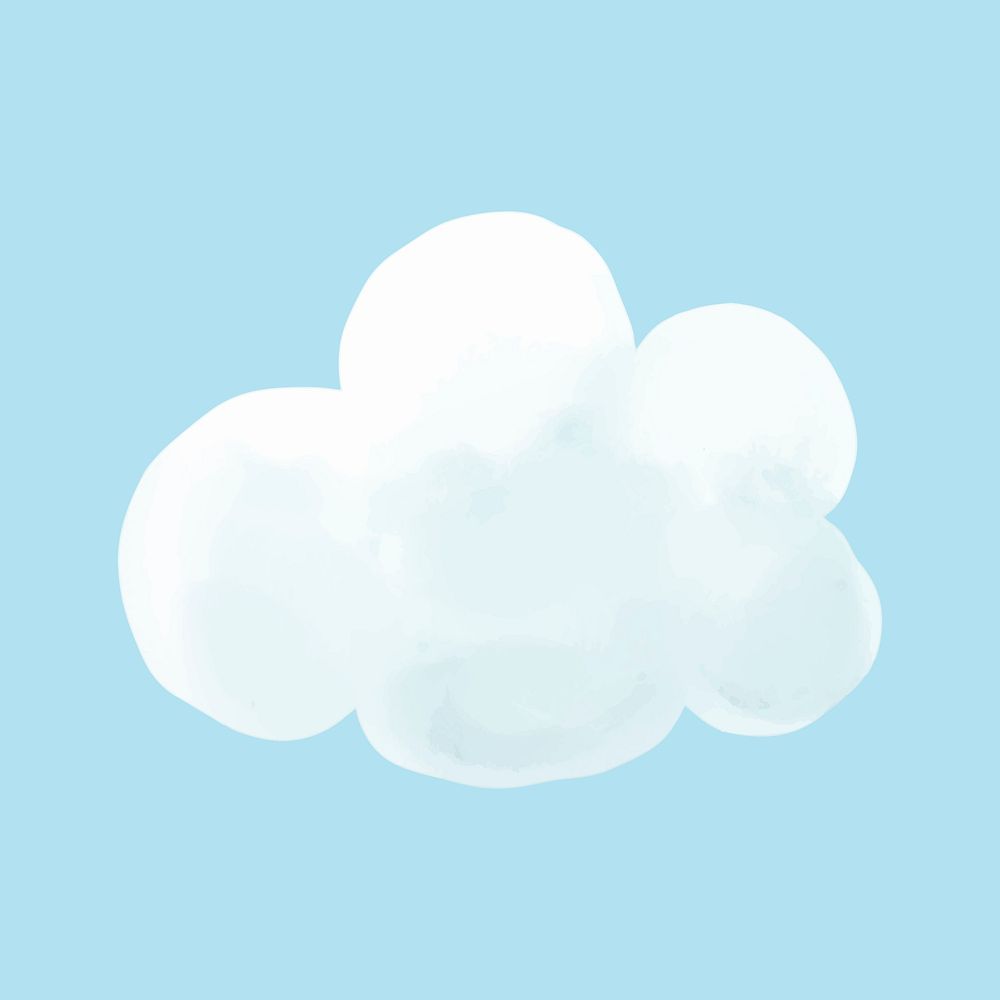 Cloud illustration, cute watercolor vector