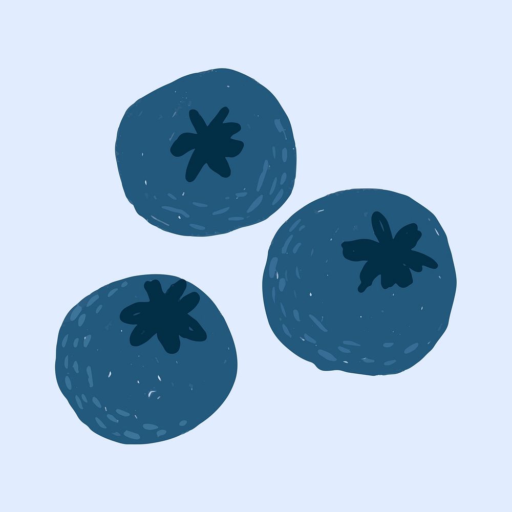 Fruit blueberry doodle drawing vector