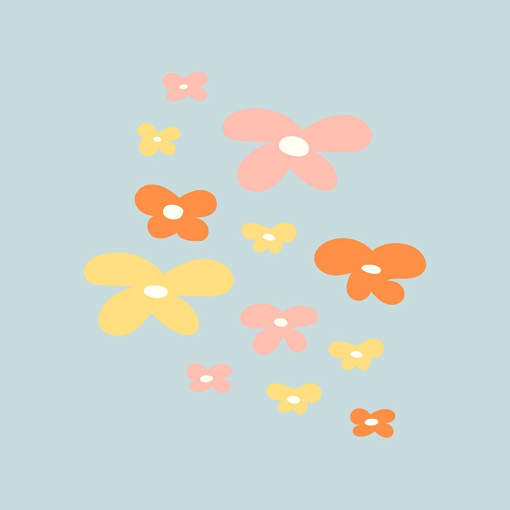 Pastel flower, cute spring clipart vector illustration