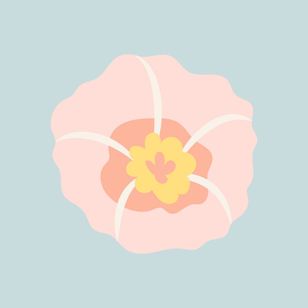 Pink flower, spring clipart vector illustration