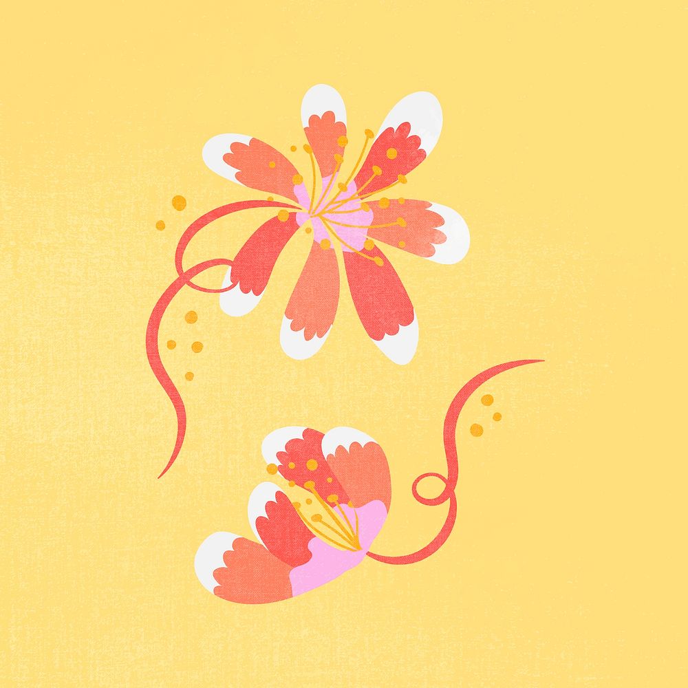 Colorful flower, cute spring clipart vector illustration