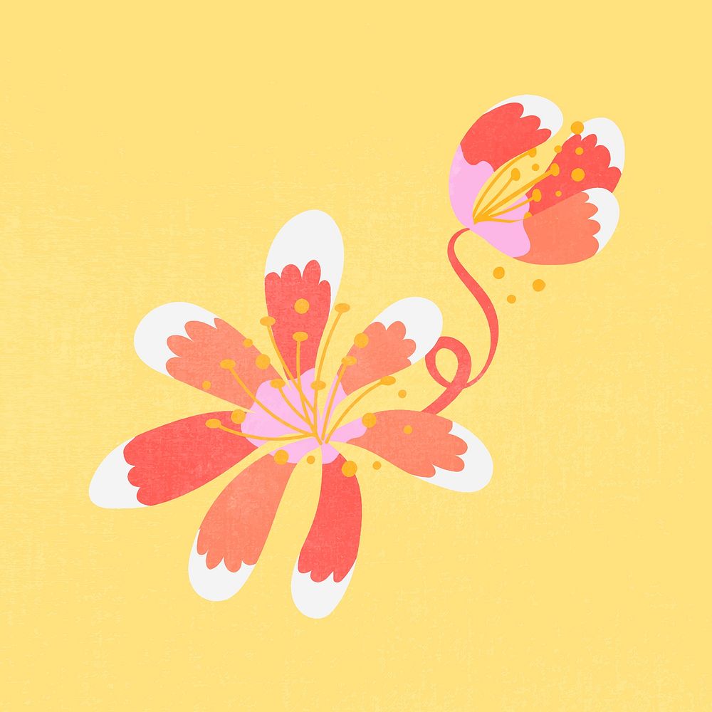 Colorful flower, flat design spring clipart vector illustration