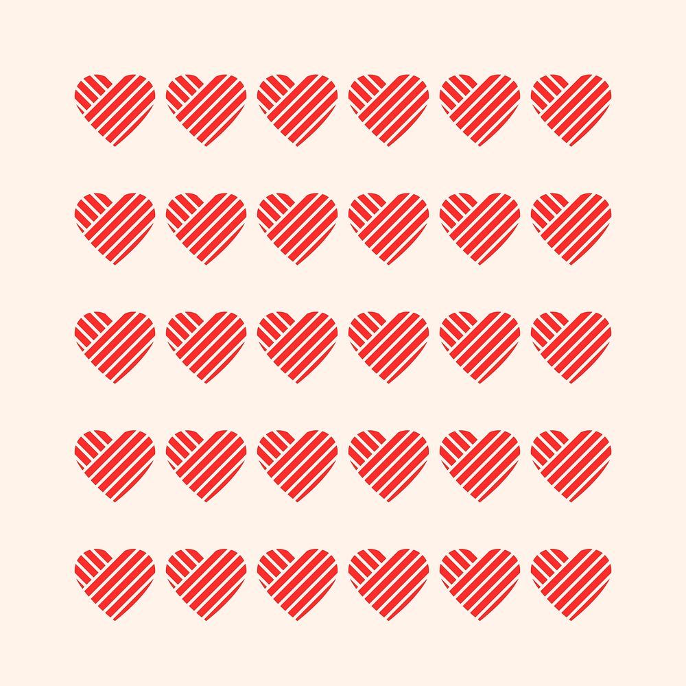 Cute heart illustrator brush, love pattern vector add-on set