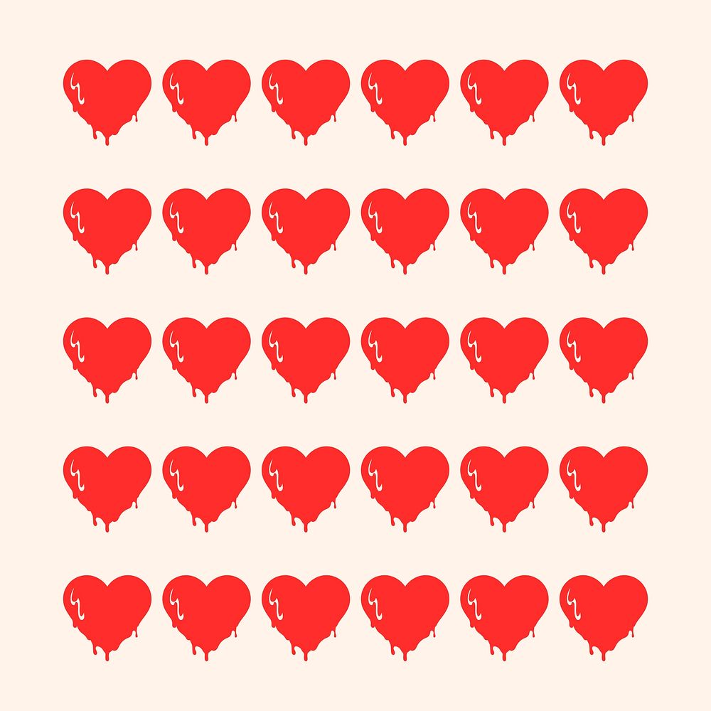 Melting heart pattern illustrator brush vector add-on set