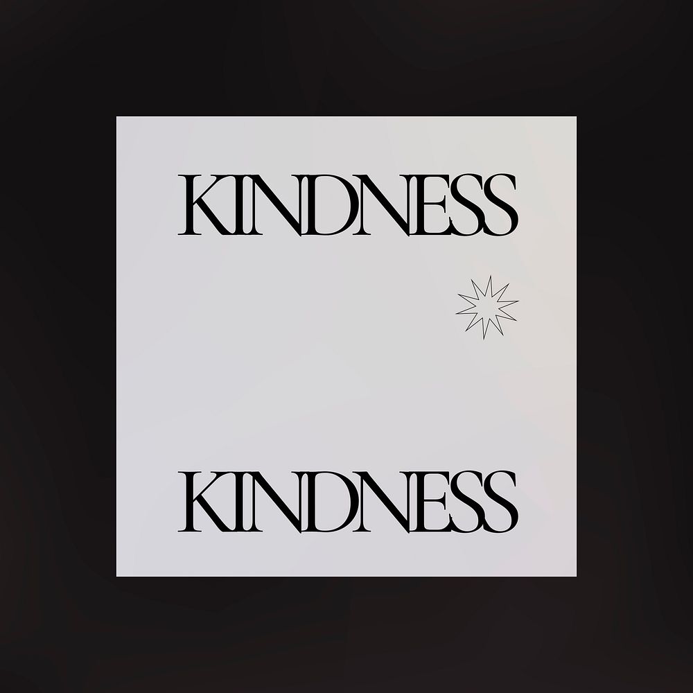 Kindness sticker, empowerment typography, retro gradient clipart vector
