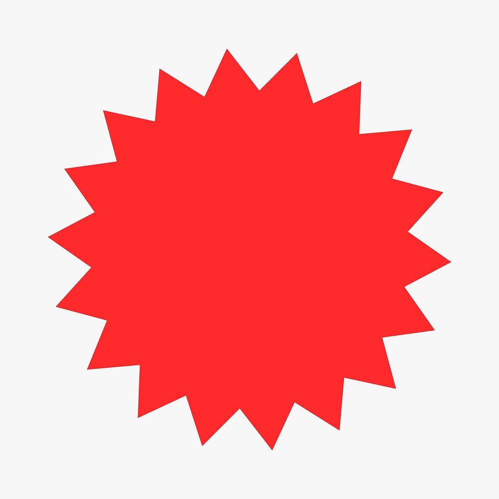 Shape badge sticker, red retro flat clipart vector