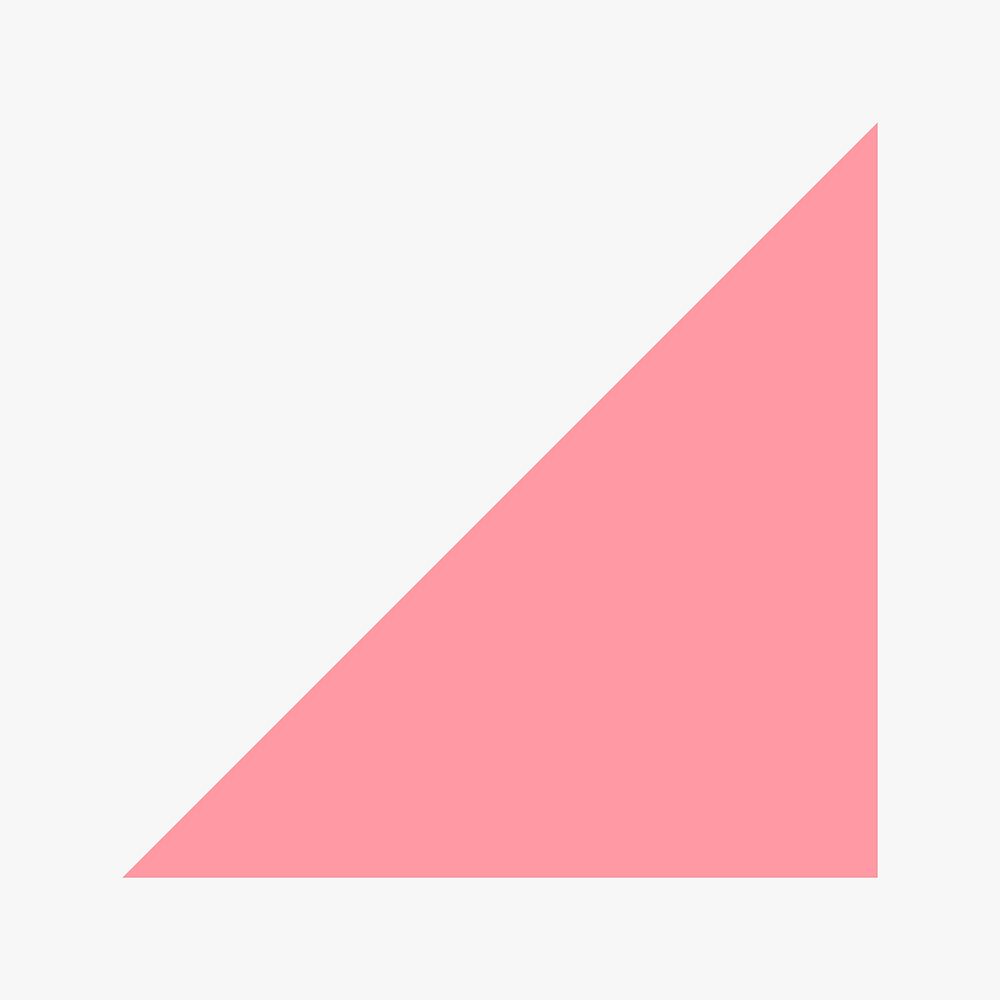 Triangle sticker geometric shape, pink flat clipart vector