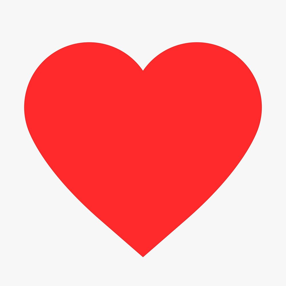 Heart sticker shape, love flat clipart vector