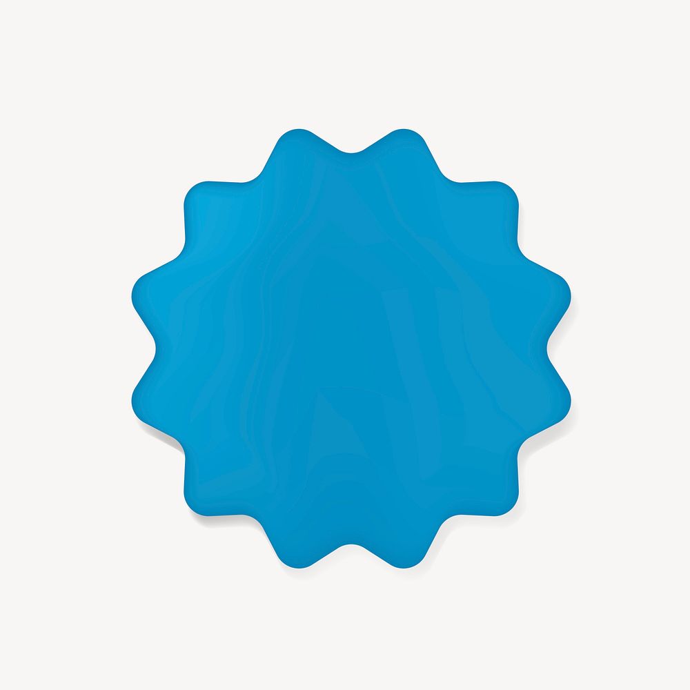 Blue starburst sticker, badge vector clipart design space
