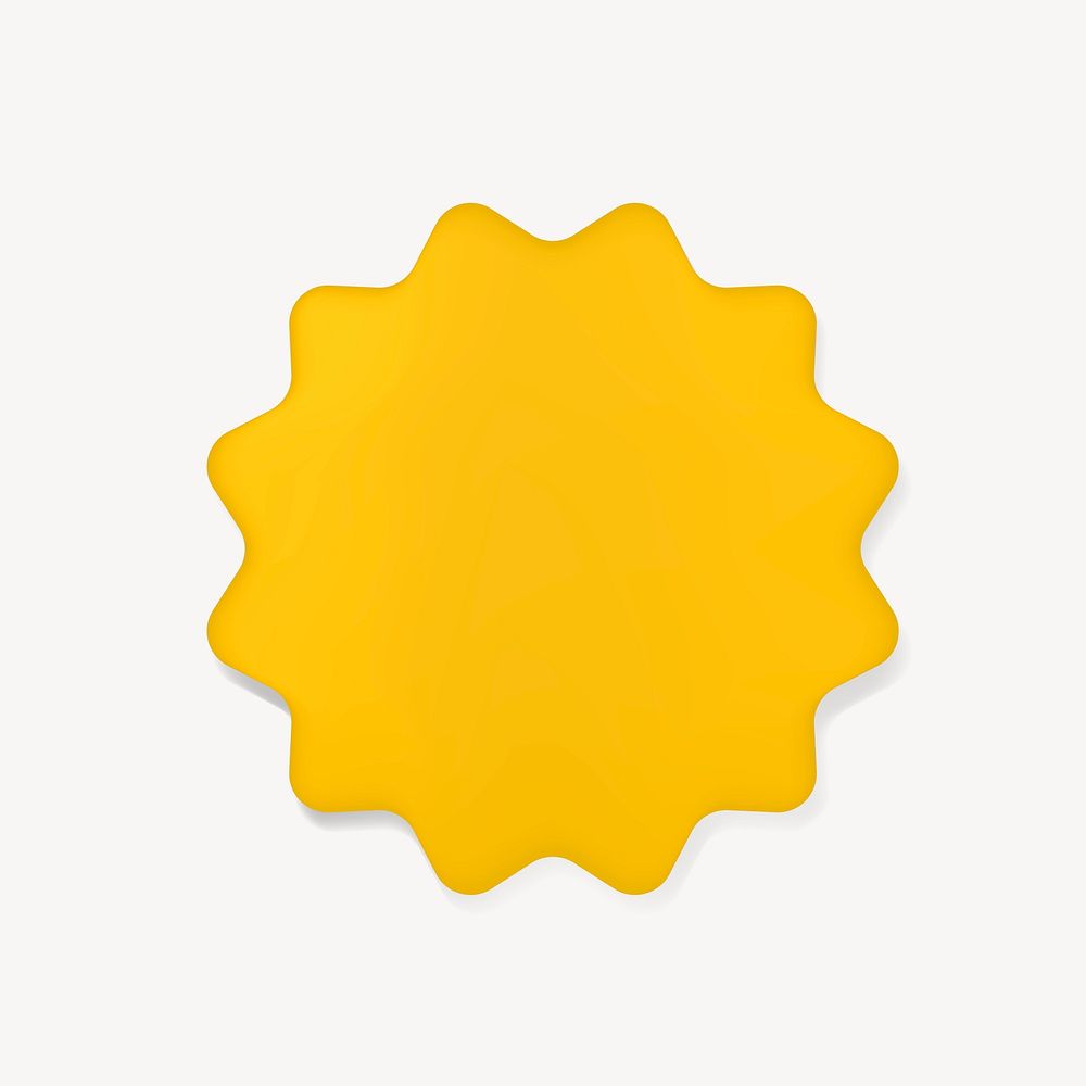 Yellow starburst sticker, badge vector clipart design space