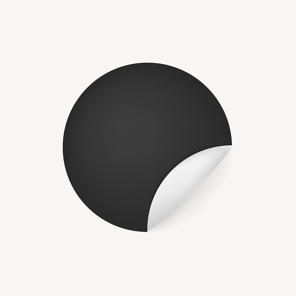 Black badge sticker, blank vector simple clipart design space