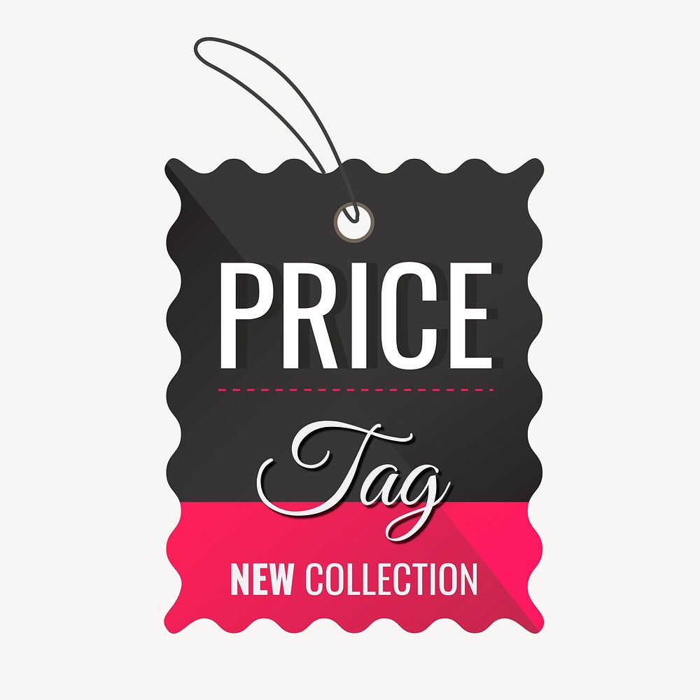 Price tag sticker, new collection clipart vector