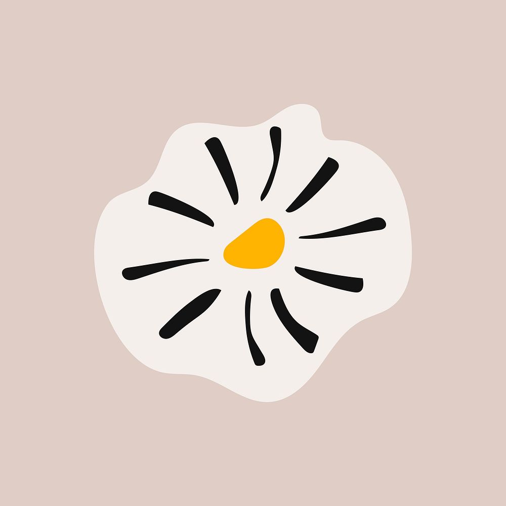 Aesthetic daisy flower shape, design element vector