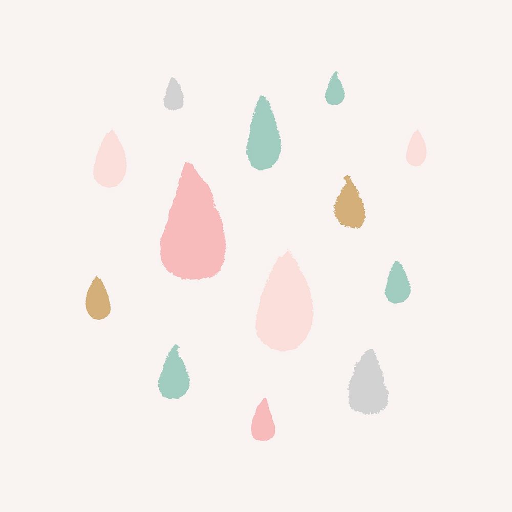 Cute rain in doodle style vector