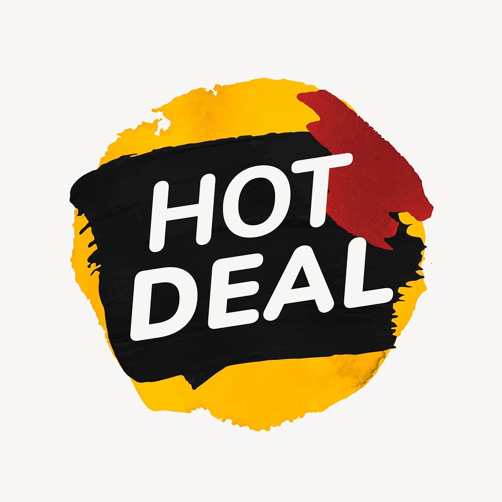 Hot deal  badge sticker, paint texture, shopping image vector