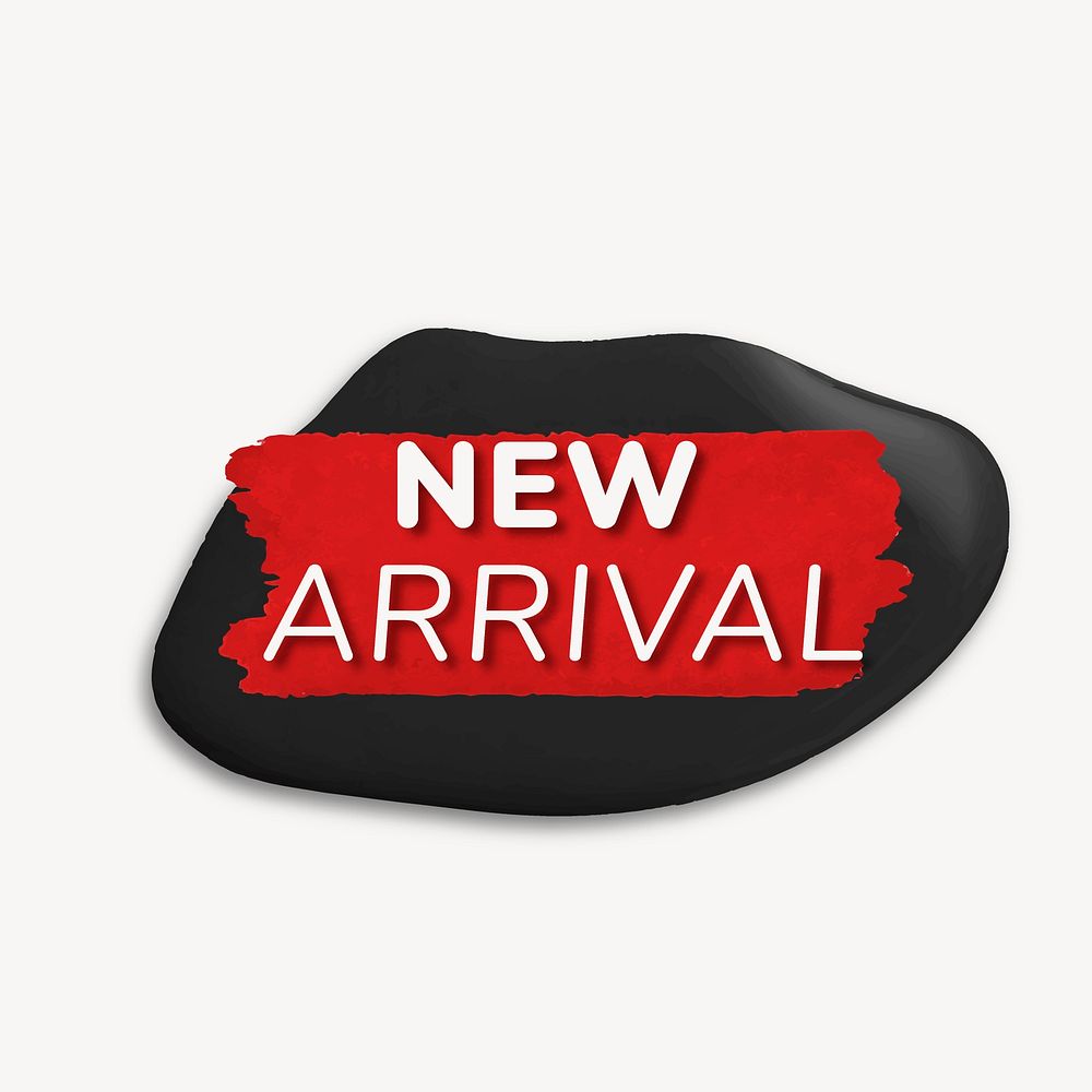 New arrival badge sticker, paint texture, shopping image vector