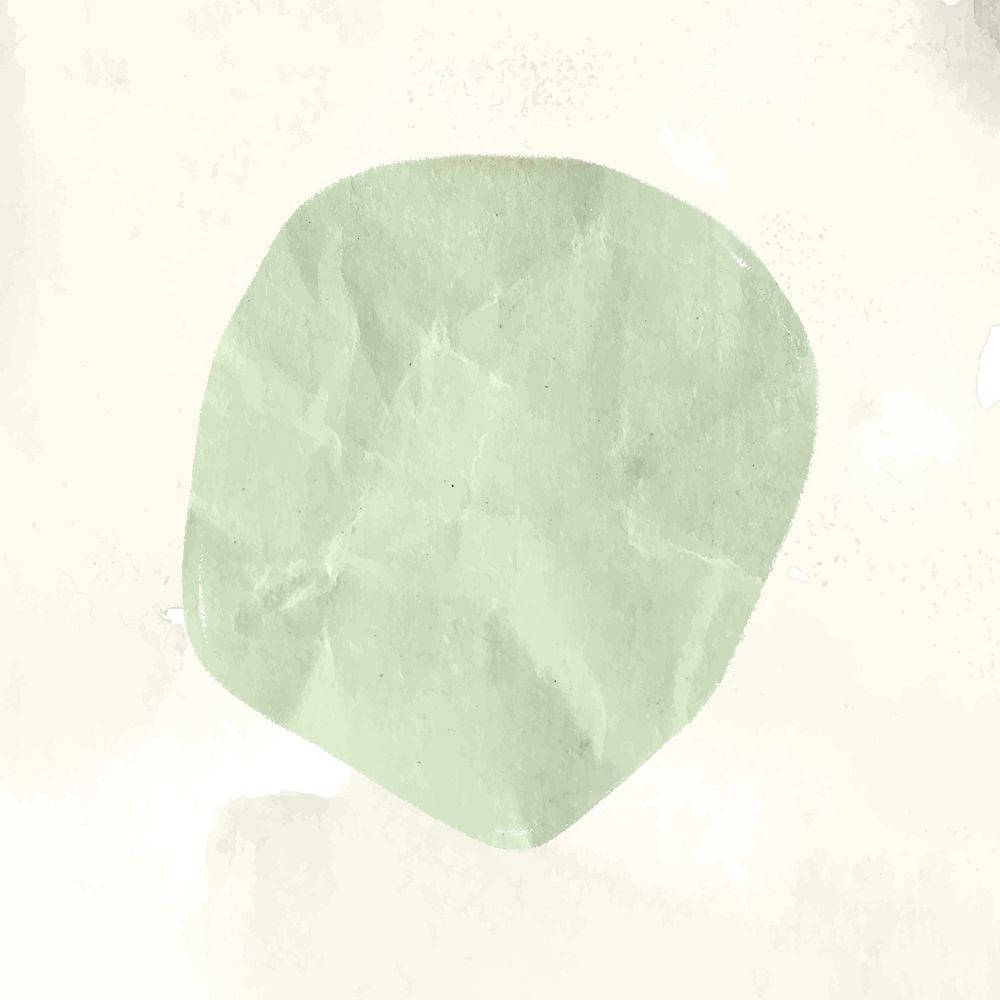 Green shape collage element, abstract paper textured in earth tone vector