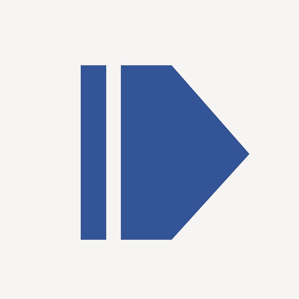 Double arrow icon, blue sticker, skip symbol vector