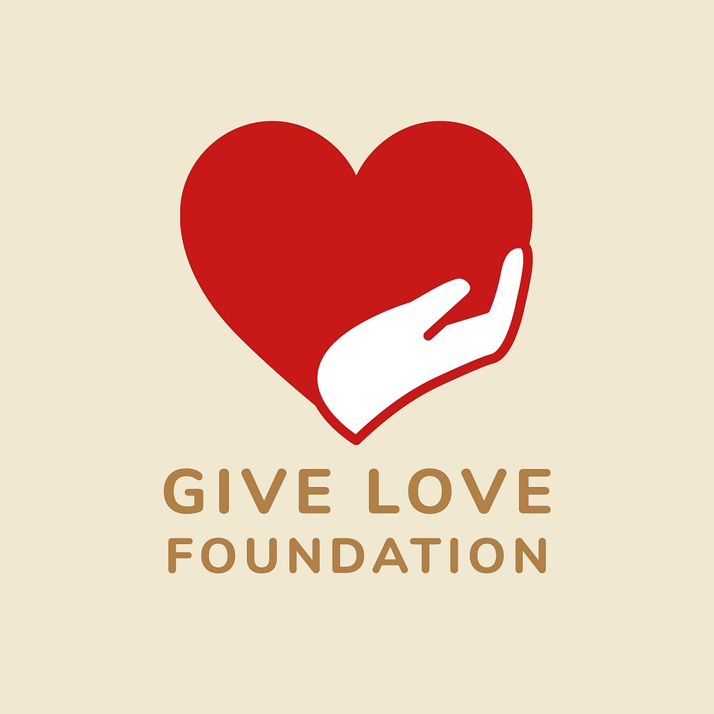 Charity logo template, non-profit branding design vector