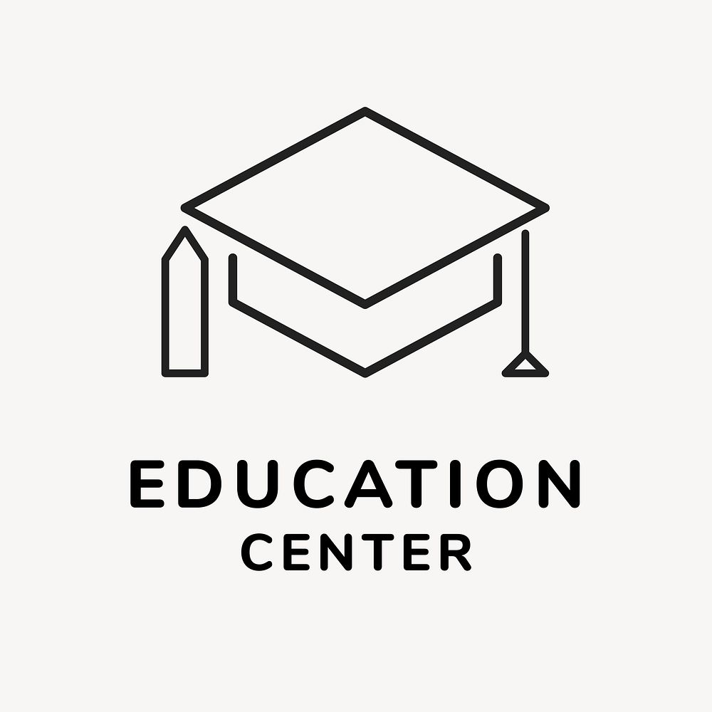 Education business logo template, branding design vector, education center text
