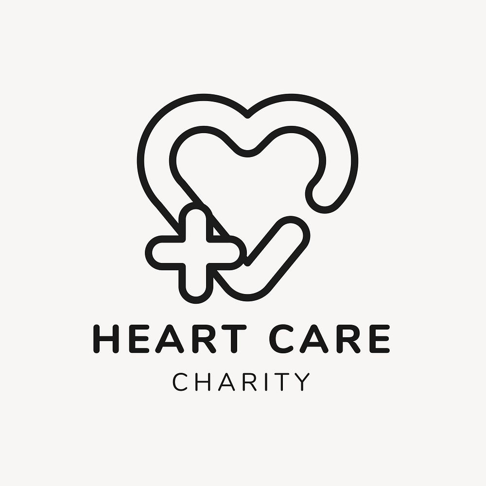 Charity logo template, non-profit branding design vector