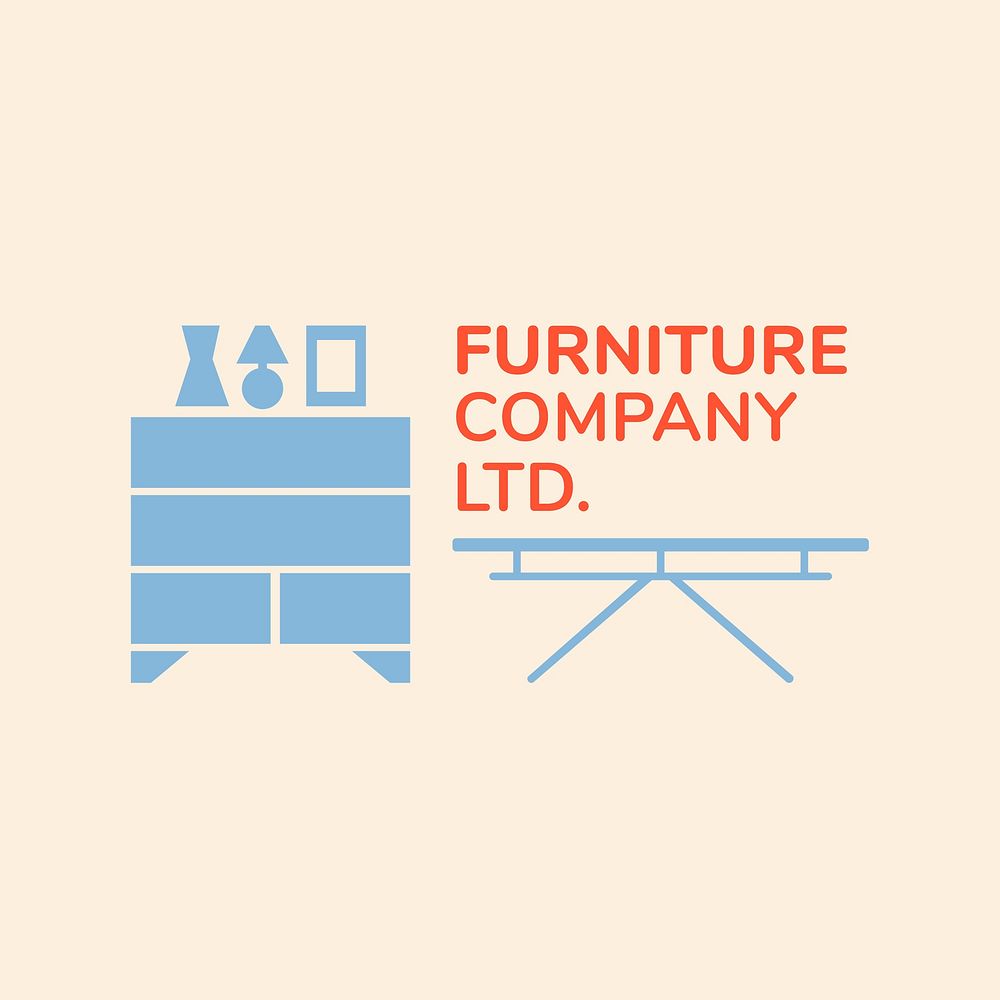 Furniture company logo, business template for branding design xx, home interior
