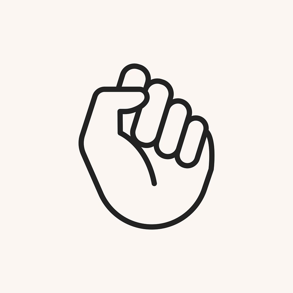 fist icon, human right symbol flat design vector illustration