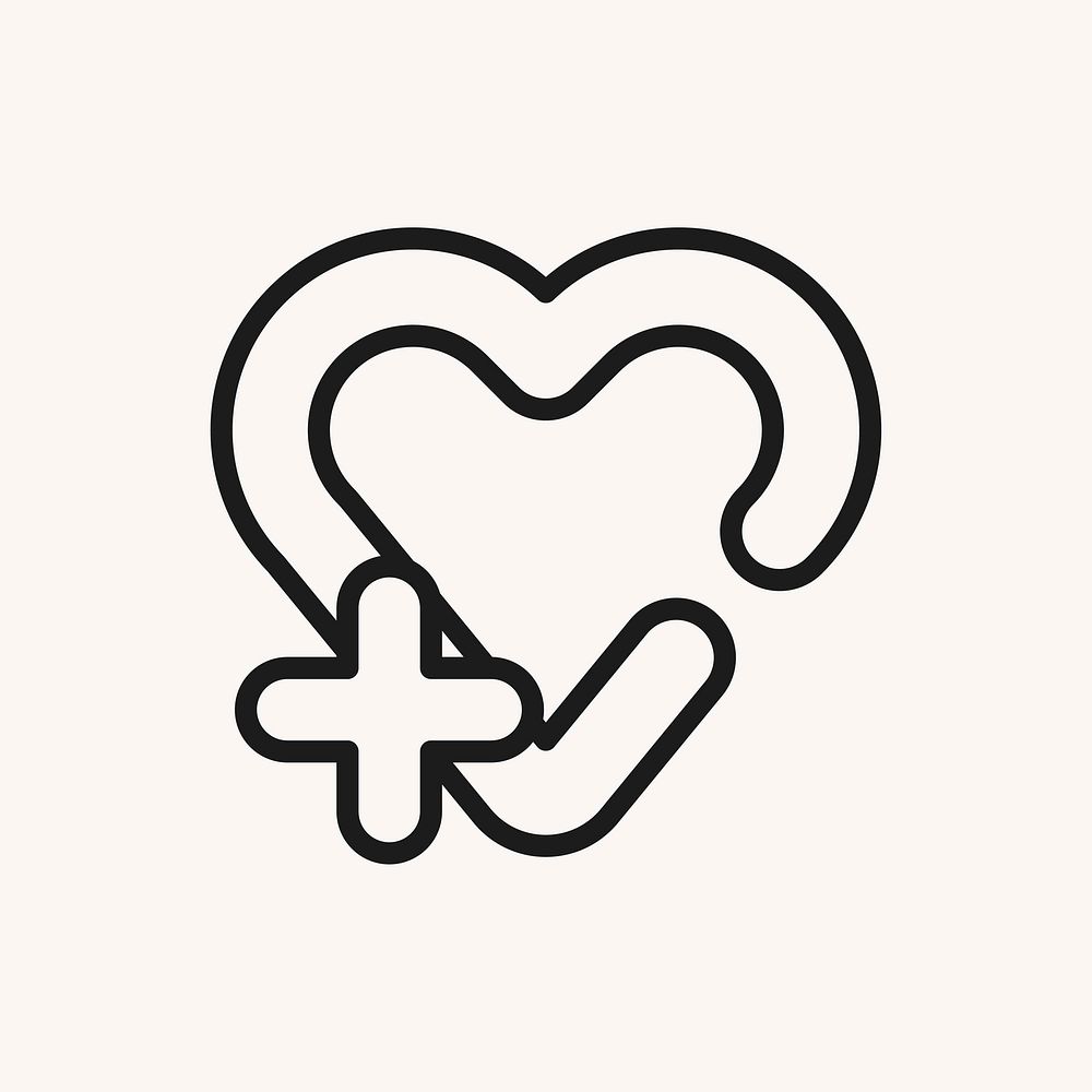 Heart icon, healthcare symbol flat design vector illustration