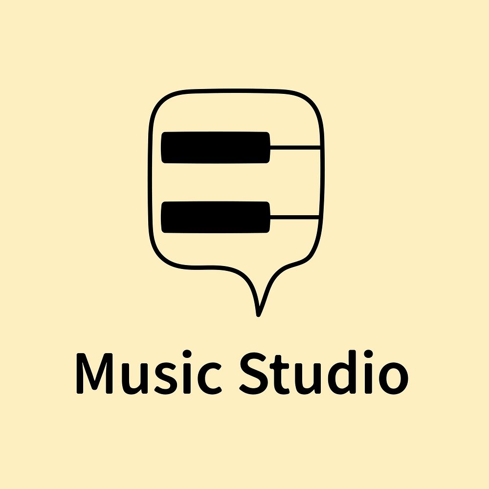 Audiovisual business logo template, branding design vector, music studio text
