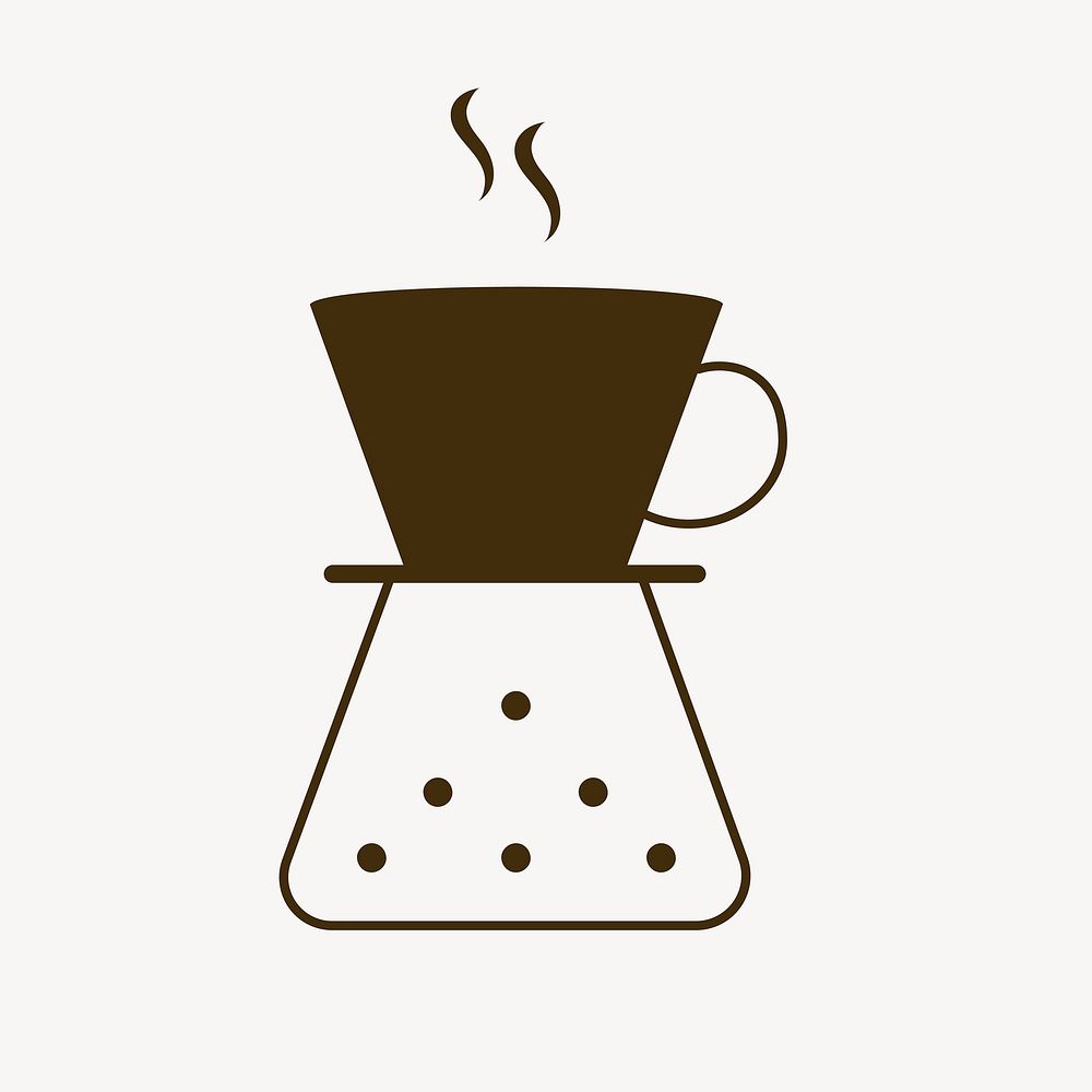 Coffee logo, food icon flat design vector illustration, chemex drip coffee