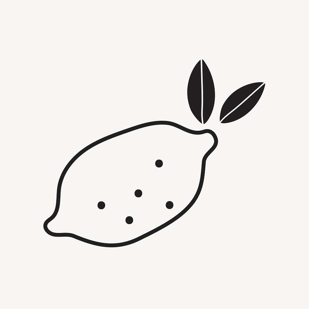 Lemon logo food icon flat design vector illustration