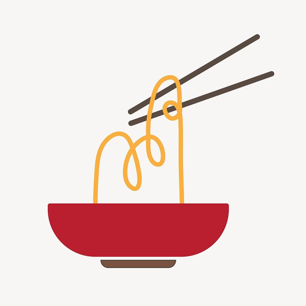 Noodle logo Chinese food icon flat design vector illustration