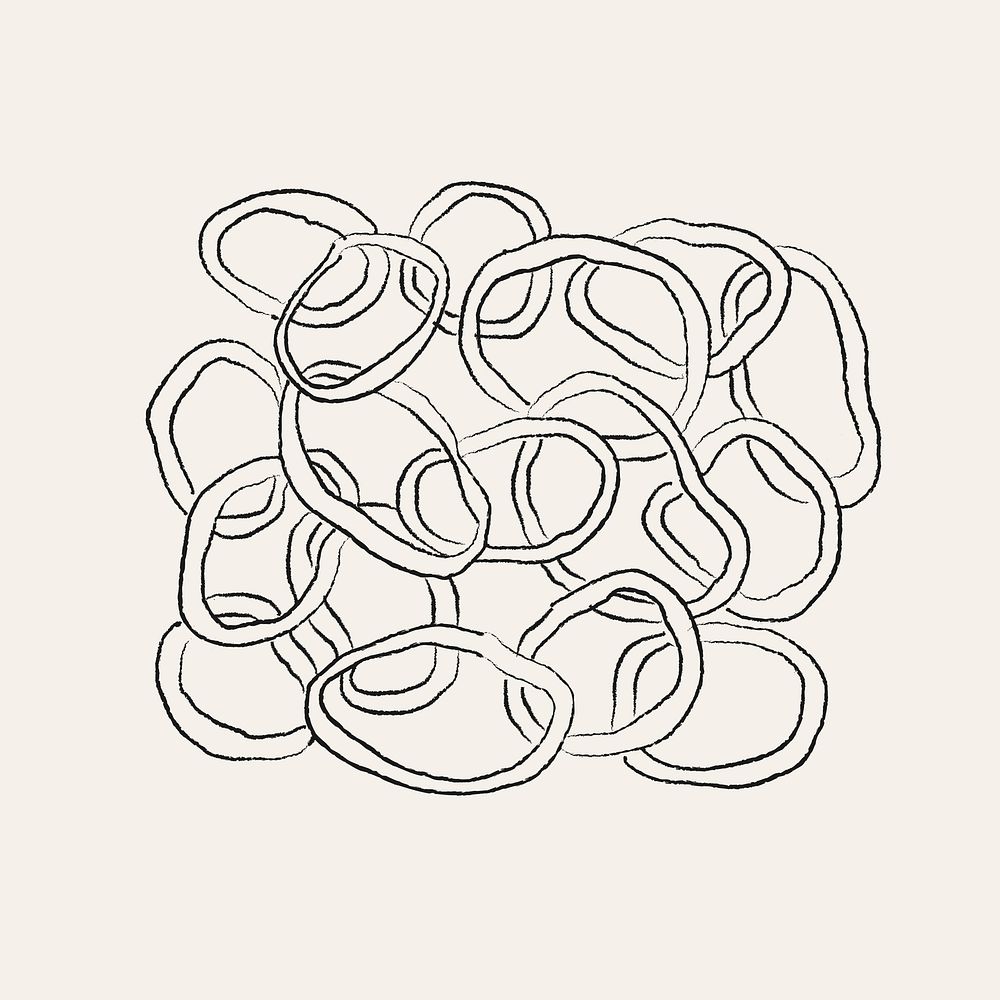 Abstract loops ink doodle element, simple hand drawn vector illustration