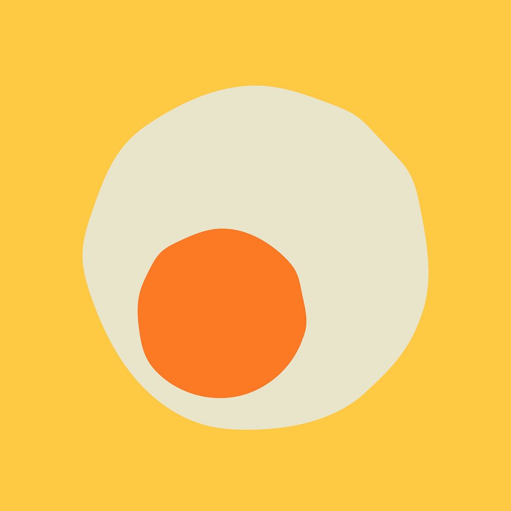 Circle sticker geometric shape, simple retro off white design on yellow background vector