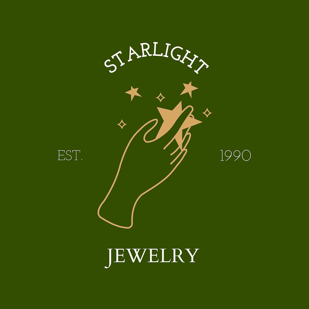 Aesthetic star logo template, editable minimal gold vector