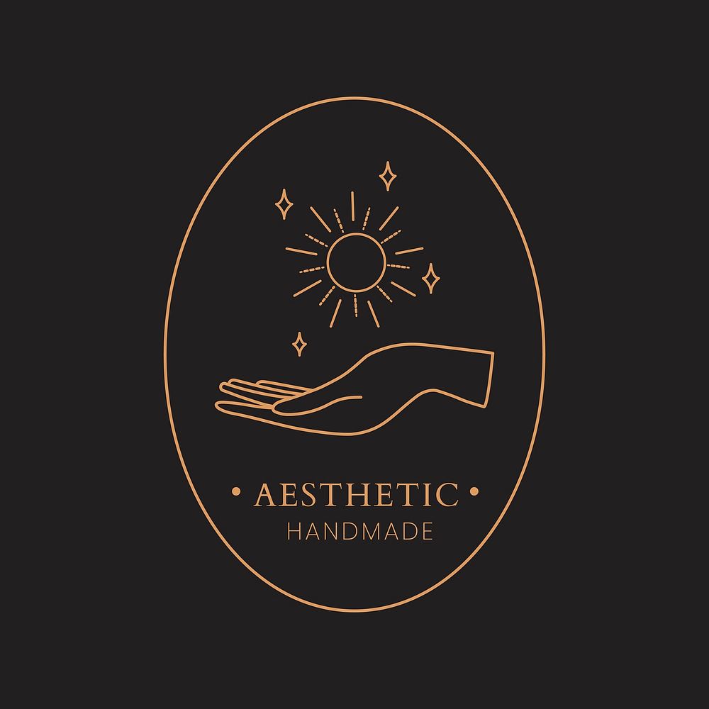 Handmade aesthetic logo template, editable minimal design vector