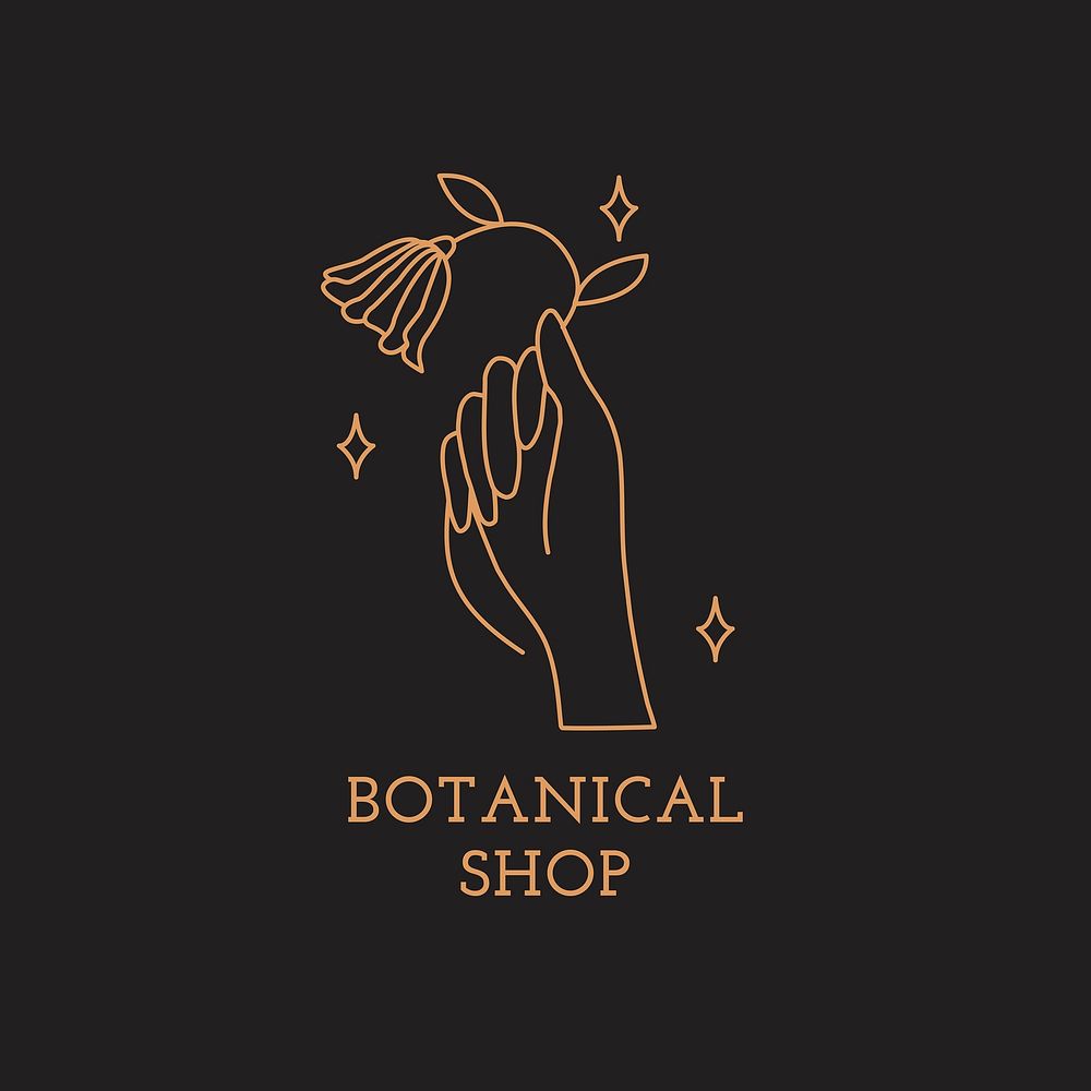 Aesthetic botanical logo template design, for health & wellness branding vector