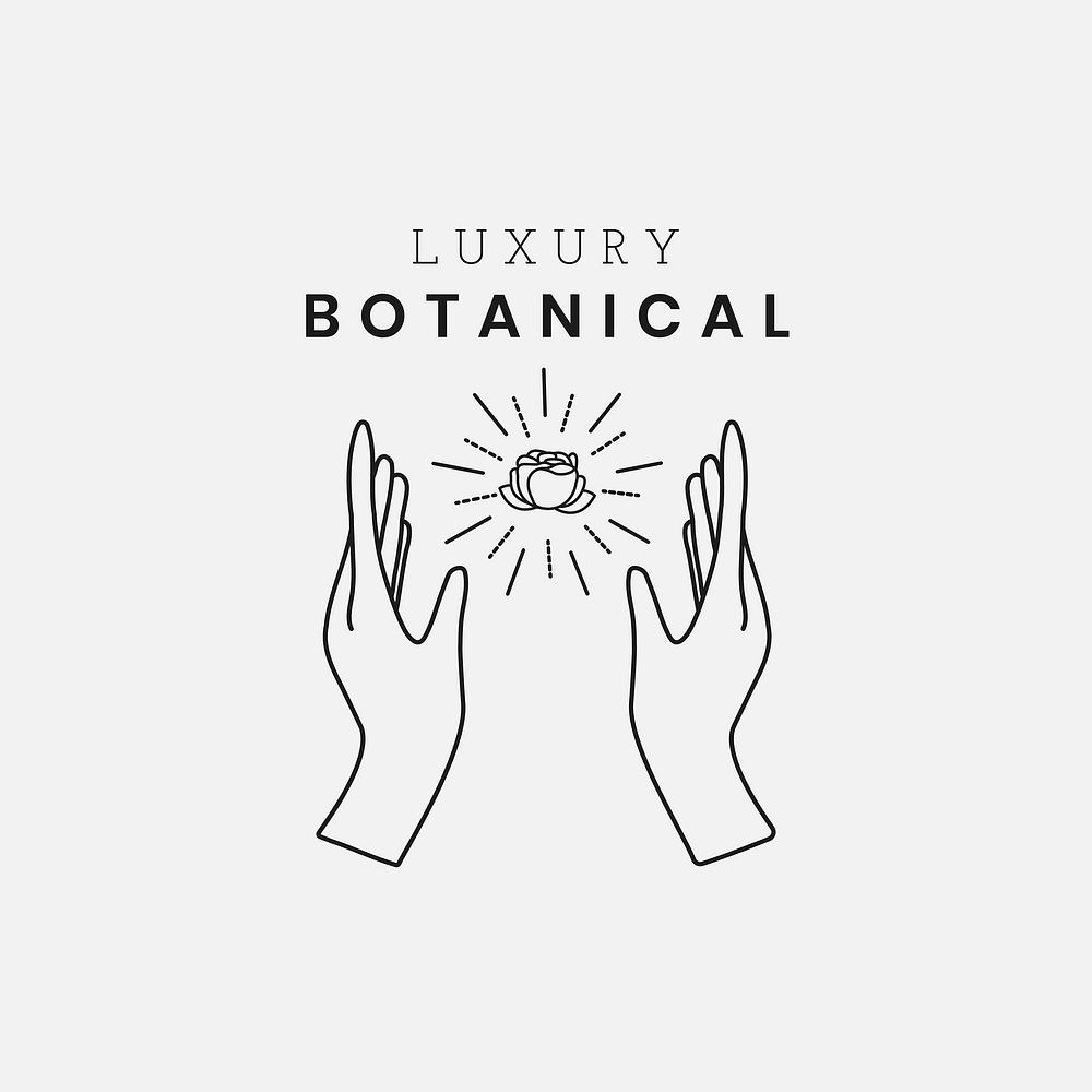 Luxury botanical logo template design, for health & wellness branding vector