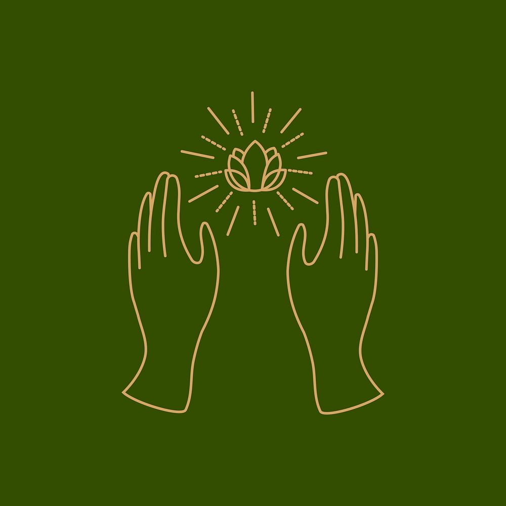 Aesthetic hand logo element, minimal vector