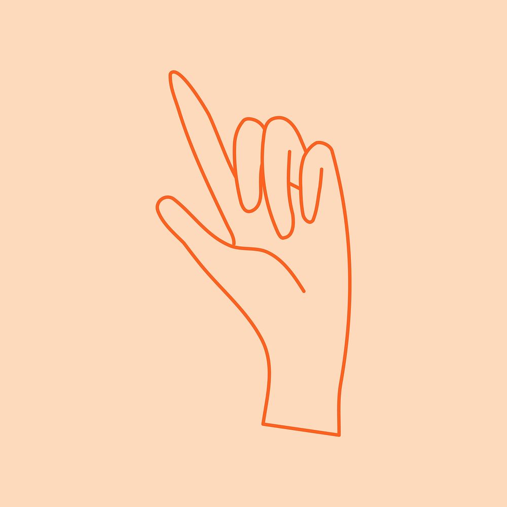 Aesthetic hand sticker, minimal line art design vector