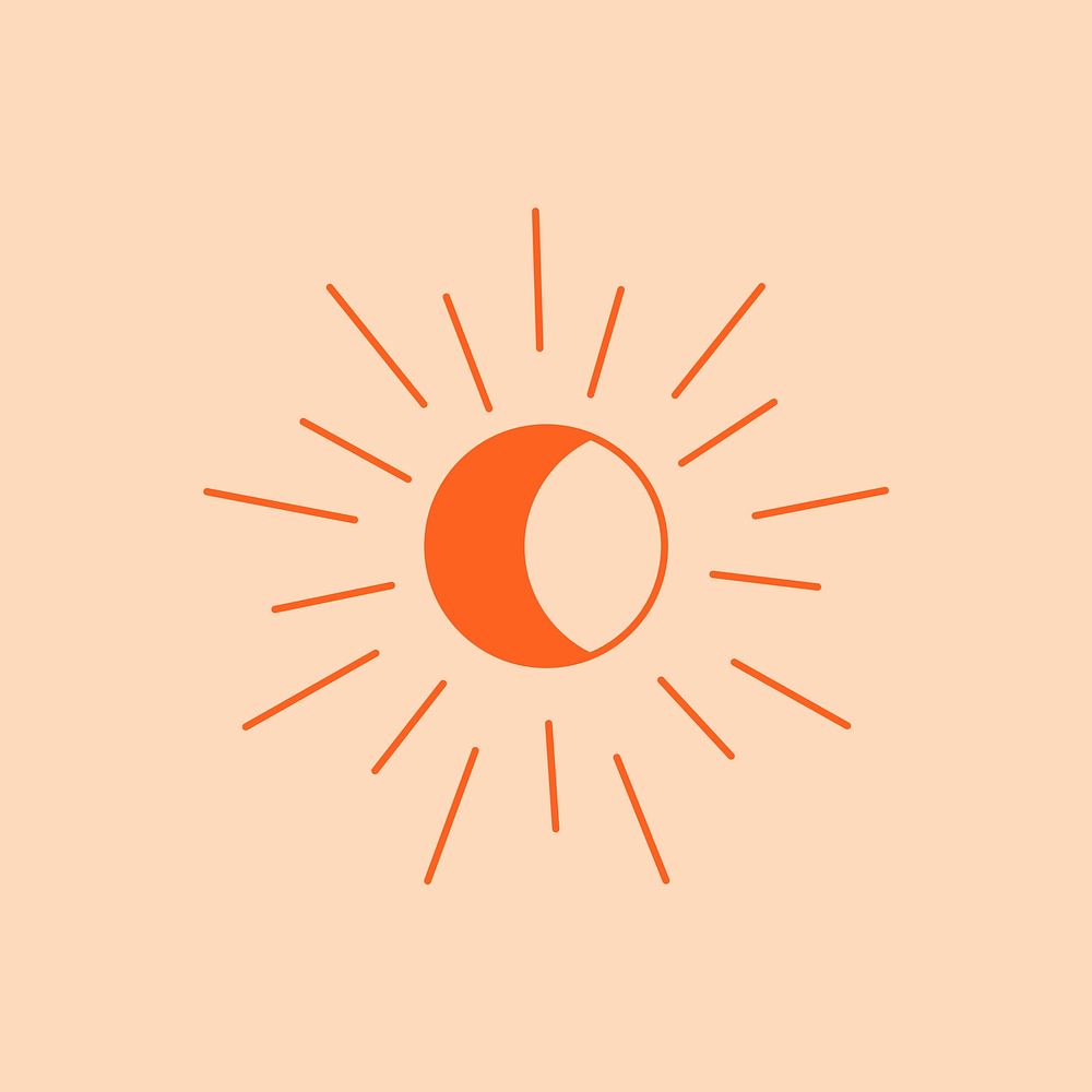 Crescent moon aesthetic sticker, design element vector