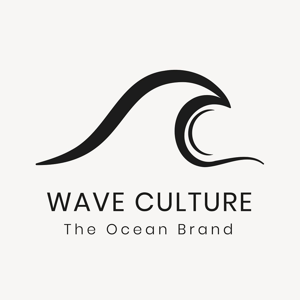 Environment business logo template, black modern water design vector