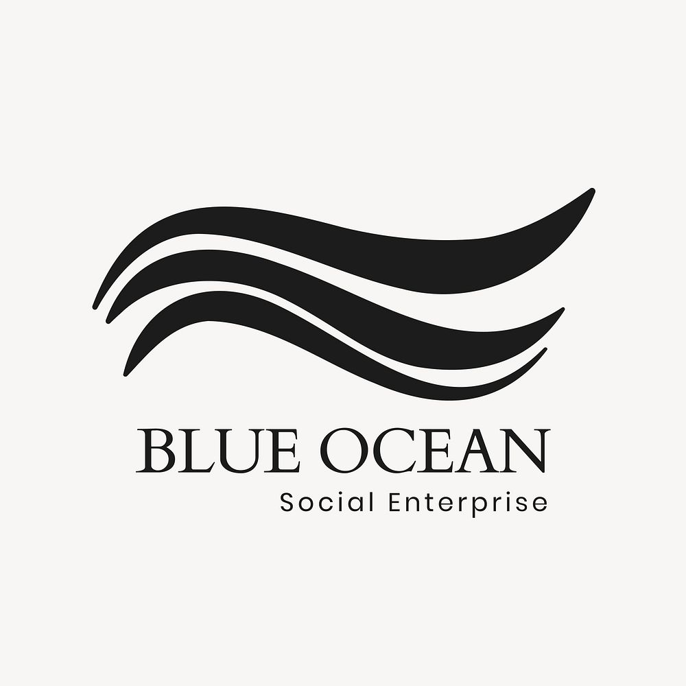 Creative ocean logo template, water illustration for business vector