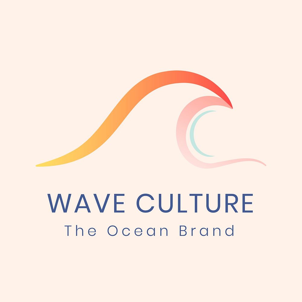 Environment business logo template, pastel modern water design vector