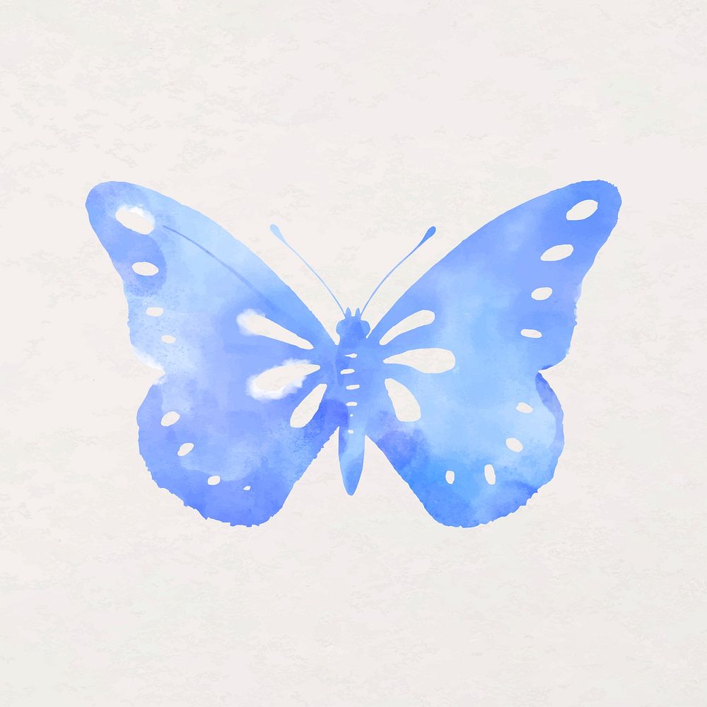 Watercolor butterfly sticker, design element stamp vector