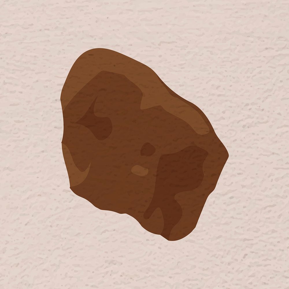 Abstract stone shape, brown sticker vector