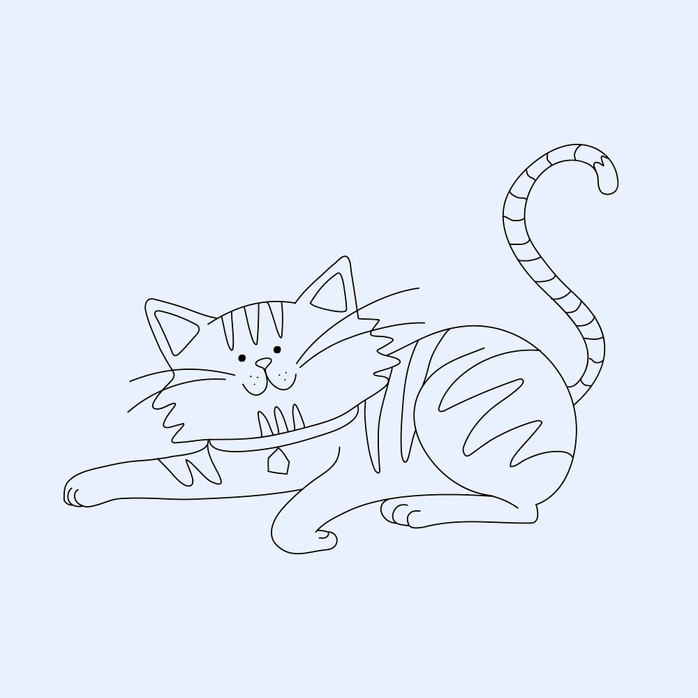 Cat cute animal illustration for kids coloring vector