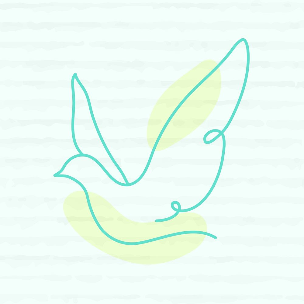 Bird colorful line art animal illustration vector