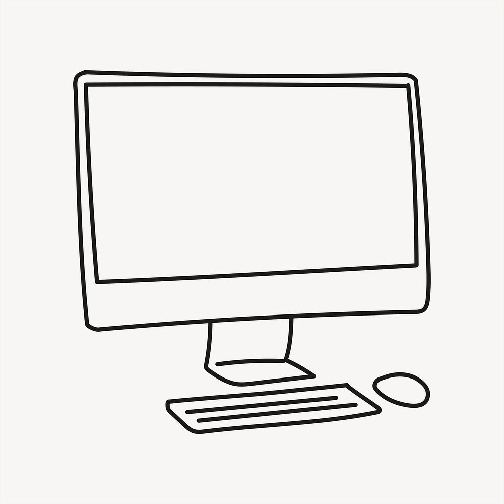 Computer sticker, digital device doodle | Free PSD Illustration - rawpixel