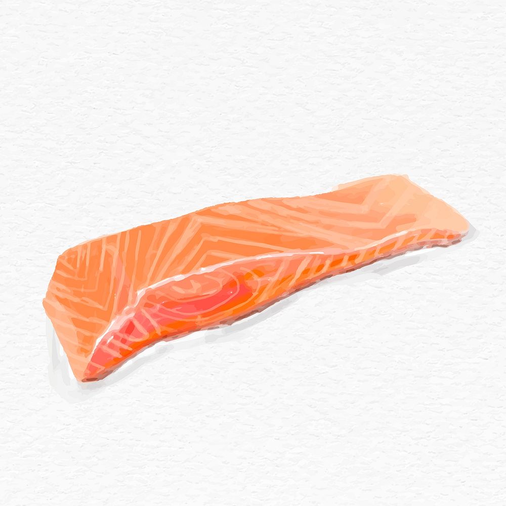 Orange salmon fillet psd hand drawn
